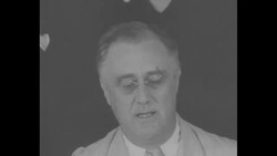During Great Depression, Pres. Franklin D. Roosevelt explains and signs Social Security Act News Clip