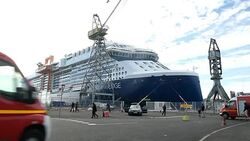 CLEAN : French made Celebrity Edge cruise ship sails for US News Clip