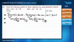 Solving Linear Equations Using Elimination Method Instructional Video