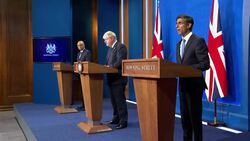 UK: British Chancellor of the Exchequer Rishi Sunak statement at the press conference on health and the future of social care. News Clip