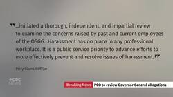 Review launched into allegations against Gov. Gen. Julie Payette News Clip