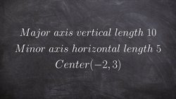 Write the equation of ellipse given the length of the major & minor axis as well as the c Instructional Video