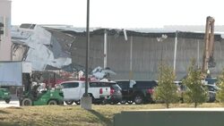 VOICED : Images of collapsed Amazon warehouse after deadly tornadoes sweeps accross US News Clip