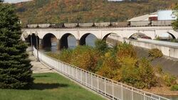 Freight train in Johnstown News Clip