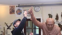 Two-metre-high Captain Sir Tom Moore clay statue built near York News Clip