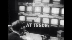 Television Producer in Front of Television Screens in Studio Stock Footage