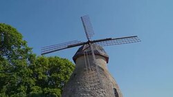 The big old windmill in Lahemaa park in Estonia Stock Footage