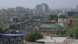 People celebrate on the streets of Sudan after the president Omar al Bashir has stepped down News Clip
