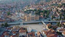 Sarajevo by Drone: Resilience and Beauty Amidst the Mountains Stock Footage