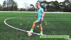 #3. How to teach: Dribbling › Control & trap | Soccer skills in PE (grade K-6) Instructional Video