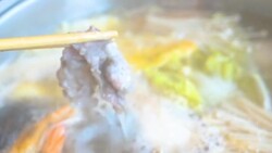 Hot pot shabu in restaurant Stock Footage