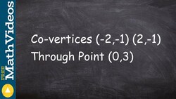 Writing the equation of an ellipse given the co vertices and a point Instructional Video