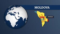 Earth Sphere Map and Moldova Country Map with National Flag Stock Footage