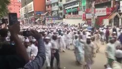 CLEAN : Tens of thousands at anti-France march in Bangladesh News Clip