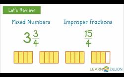 Subtracting Mixed Numbers with Unlike Denominators Using Area Models Instructional Video