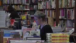 CLEAN : Swedes gather in bookshop for Nobel literature announcement News Clip