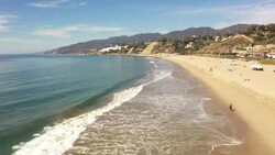 Drone aerials of California beach News Clip