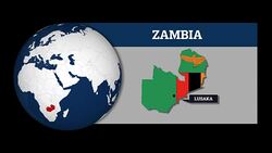 Earth Sphere Map and Zambia Country Map with National Flag Stock Footage