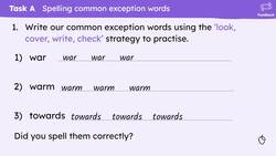 Applying the new 'or' spellings, including 'ore', 'ough' and 'a' Instructional Video