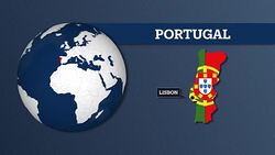 Earth Sphere Map and Portugal Country Map with National Flag Stock Footage