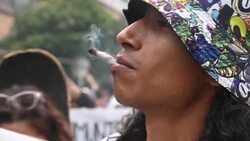 CLEAN : Colombian marijuana enthusiasts march demanding decriminalisation News Clip