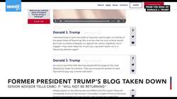 Former President Trump's Blog Taken Down 29 Days After Launch News Clip