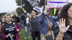 ANTI–Brett Kavanaugh – Demonstrators march on day of Kavanaugh/Ford hearing Stock Footage