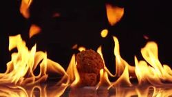 chicken fast food on fire slow motion background. Stock Footage