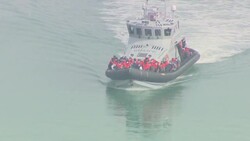 AT SEA: UK Border Force intercept Migrants attempting to cross the English Channel. News Clip