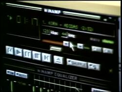 Users Scrolling and Searching Through Napster on a PC Stock Footage