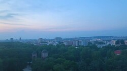 Panoramic view of Belgrade, Serbia in the evening. Stock Footage