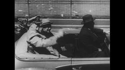 United States, 1950s: Parade on street under 'New York' title Stock Footage
