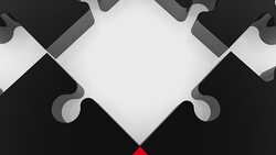 Black puzzle with empty spaces in white Stock Footage