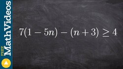 Solving a multi step inequality with double distributive property Instructional Video