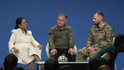 Priti Patel chairs Frontline From Ukraine panel at Conservative Party conference News Clip
