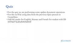 MongoDB Mastering MongoDB for Beginners (Theory and Projects) - Quiz (Update Operation) - `1 Instructional Video
