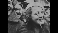 Soviet people dancing and enjoying music during May Day celebrations News Clip