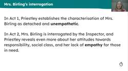 'An Inspector Calls': exploring the character of Mrs. Birling Instructional Video