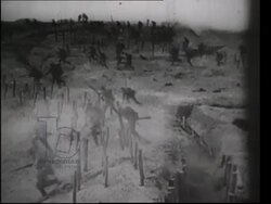 Spring Offensive begins, German troops in trench warfare, Hindenburg, Clemenceau, Foche, 1918 Stock Footage