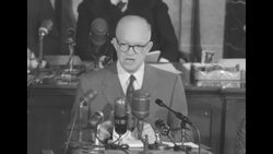 Pres. Dwight Eisenhower delivering his first State of the Union Address in Washington, DC News Clip