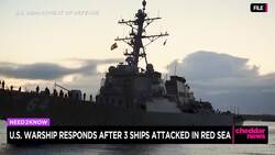 U.S. Warship Shoots Down Drones in Red Sea as Houthis Hit Merchant Ships News Clip