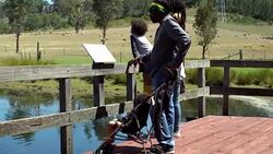 Family visited an organic farm Stock Footage