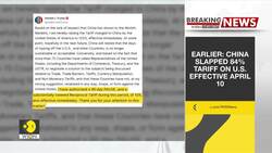 US-China tariff war escalates, Trump orders 90-day pause for other countries News Clip