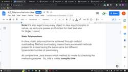 Java for Beginners with Hands-On Program and Capstone Project - Understanding the concept of Polymorphism, Static and Dynamic Polymorphism Instructional Video