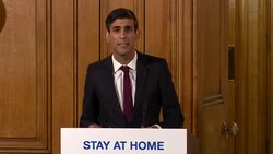 Chancellor Rishi Sunak MP giving press conference News Clip