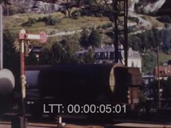 Mountain Train leaving the station Stock Footage