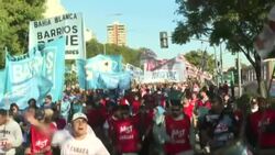 CLEAN : Thousands of Argentinians protest against government over working conditions News Clip