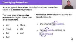Determiners: articles and possessive pronouns review Instructional Video