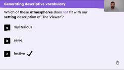 Generating vocabulary to describe a setting in 'The Viewer' Instructional Video