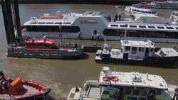 Various Moored Boats on River Thames News Clip